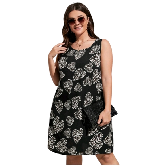 SHEIN LUNE Plus Heart ❤️ Leopard Print Dress 18W/3X - Picture 3 of 10